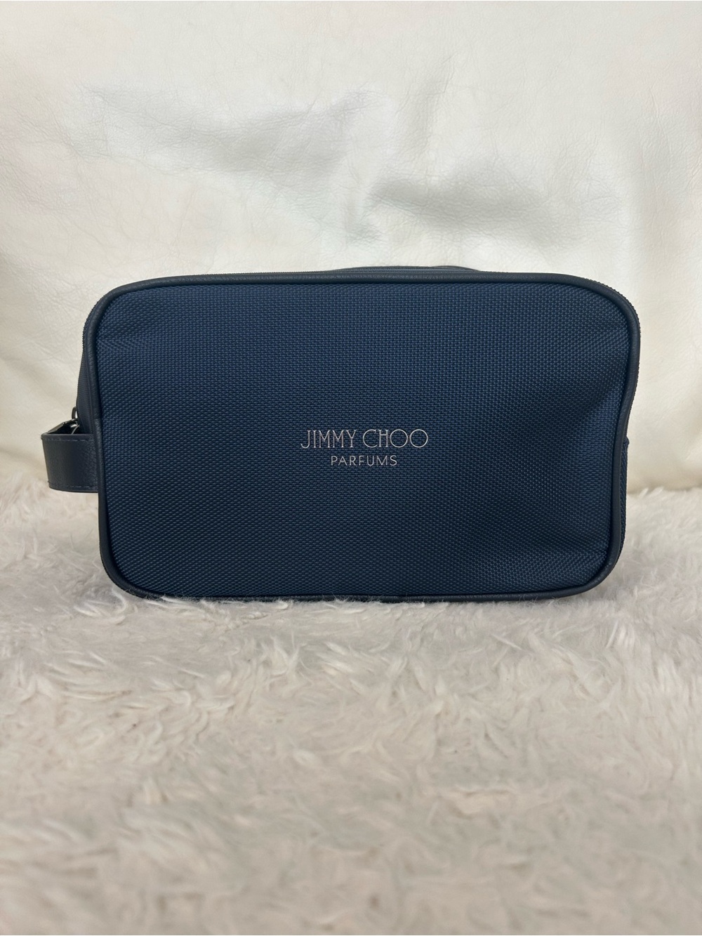 Jimmy Choo Parfums Navy Textured Men's Toiletry Pouch